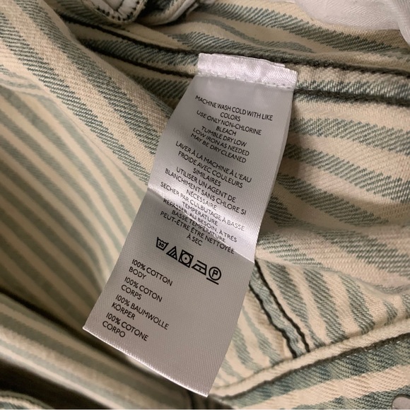 Free People We The Free Opal Swing Railroad Jacket Denim Jean Striped Cream XS - Picture 9 of 11